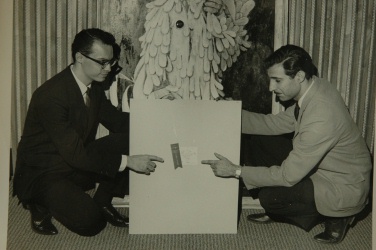 Glen Teason with Chickenman creator Dick Orkin